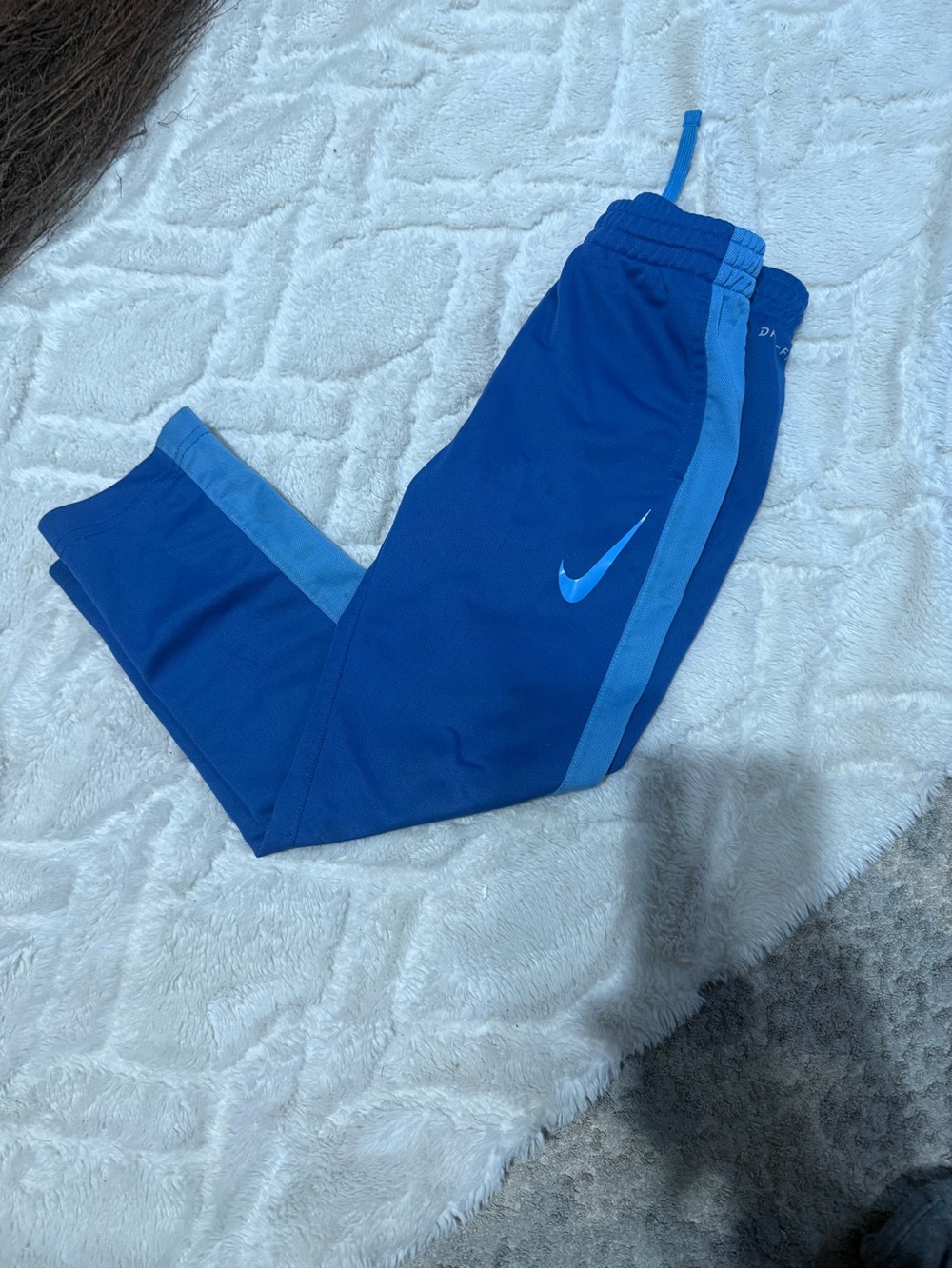 Nike Kids Royal Blue Joggers with Light Blue Stripe